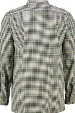SKOGEN Flanell Hemd oliv/braun kariert Regular Fit Langarm mit Brusttasche