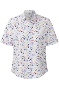 SOMMERMANN Bluse Weiß-multicolour gepunktet Kurzarm