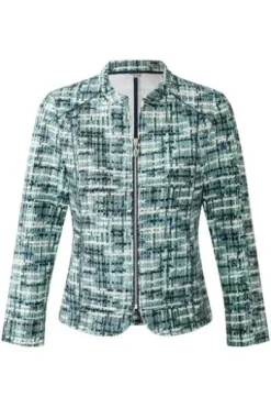 SOMMERMANN Jersey-Jacke grün gemustert