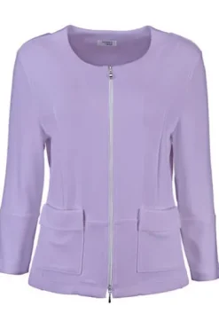 SOMMERMANN Jersey-Jacke lavendel 3/4-Arm in modischer Struktur-Qualität