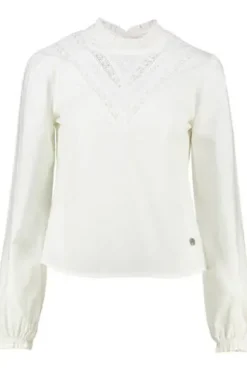 SPIETH & WENSKY Bluse Burga natur mit Spitzeneinsatz