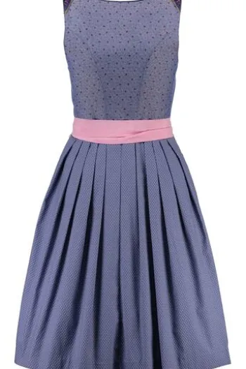 SPIETH & WENSKY Dirndl Hibiskus blau/rosa