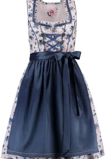 SPIETH & WENSKY Dirndl Honey weiß/blau/denim