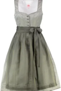 SPIETH & WENSKY Dirndl oliv gemustert Flamingo (70 cm)