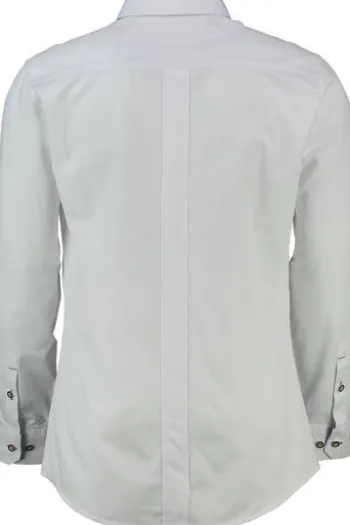 SPIETH & WENSKY Hemd Flachbach weiss/blau Slim Fit Langarm