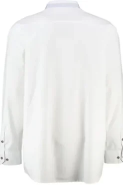 SPIETH & WENSKY Hemd Haibach weiss/m.blau einfarbig Slim Fit