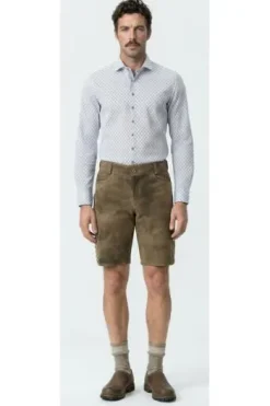 SPIETH & WENSKY Leder-Shorts Pio schotter Ziegenleder