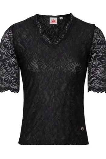 SPIETH & WENSKY Spitzenshirt Arktis schwarz 1/2-Arm