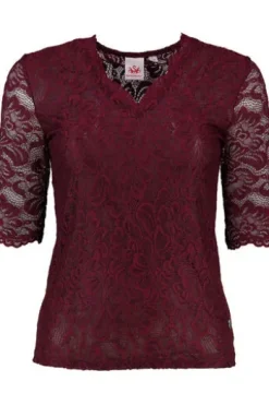 SPIETH & WENSKY Spitzenshirt Arktis bordeaux 1/2-Arm