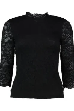 SPIETH & WENSKY Spitzenshirt Amberg schwarz 3/4-Arm in edler Optik