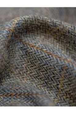 WELLINGTON OF BILMORE Harris-Tweed-Blazer Carola green blue herringbone kariert