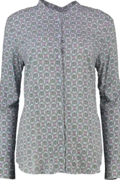 WHITE LABEL Bluse hellblau gemustert Langarm