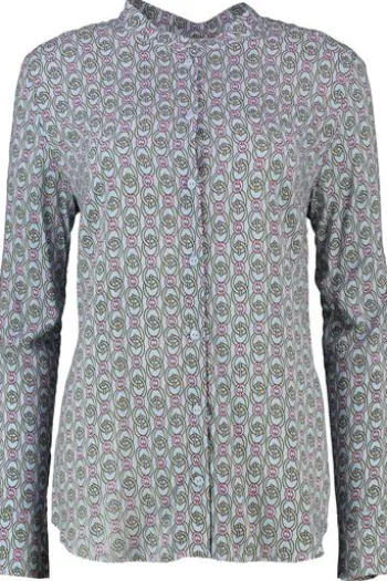 WHITE LABEL Bluse hellblau gemustert Langarm