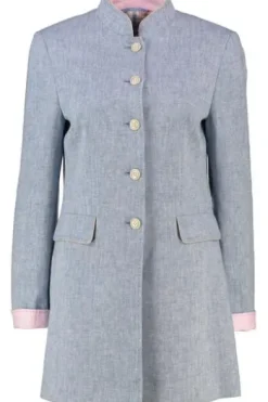 WHITE LABEL Gehrock Blau Fischgrät